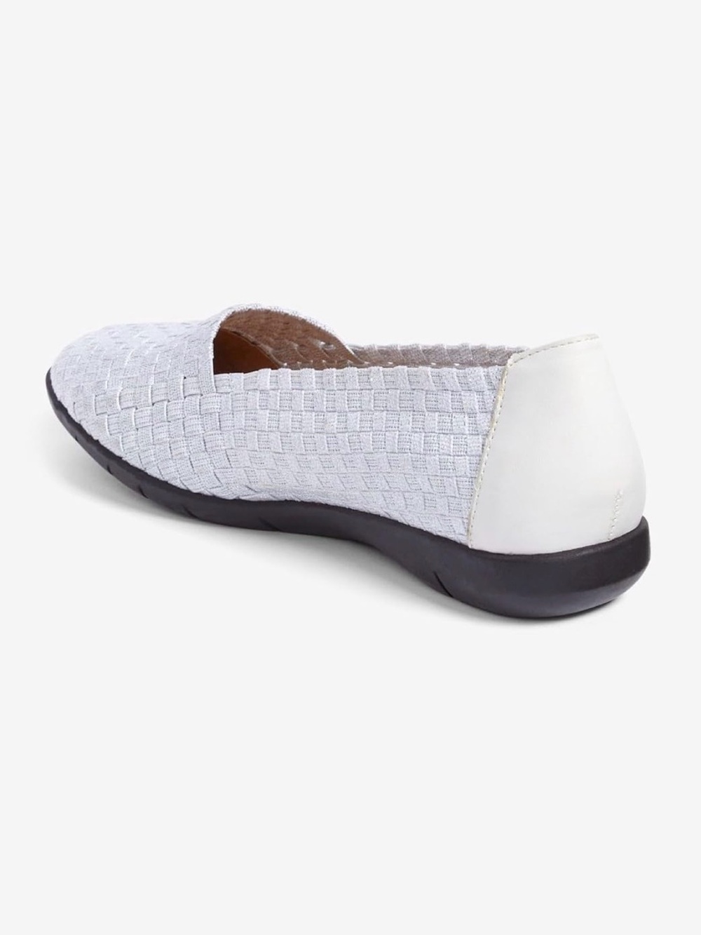 Comfortview Women’s 8.5M White Metallic Woven Stretch Slip-On Comfort Flats - Picture 8 of 9